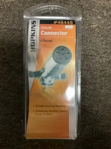 Hopkins 48445 Towing Solutions 6 Pole Round Trailer End Plug Metal Connector - Picture 1 of 1