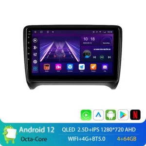 9"4+64GB Android 12 Car Stereo Radio for Audi TT MK2 8J 2006~12 GPS NAV DSP WIFI - Picture 1 of 8