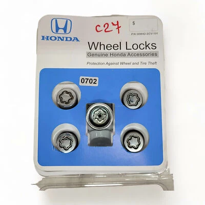 Honda CR-Z CRZ 11-16 Wheel Lock Lug Nut, Nuts, Bolt Set Black, 08W42-SCV-101, C0 - Image 1 of 2