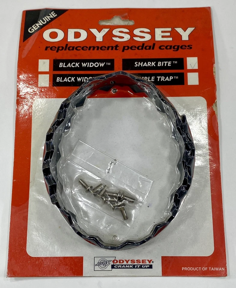 Jaulas de pedales Odyssey Shark Bite negras nuevas en paquete Old Mid School BMX Racing OG Foto 1 de 4