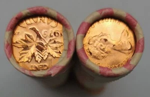 Rollo de máquina bancaria Canadian Penny CIBC 1979 papel blanco rojo (50 quilates) x 2 lote 10 - Imagen 1 de 3