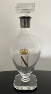 Napoleon Karaffe 925 Sterling Silber Glas Karaffe Gold N Krone - Bild 1 von 4