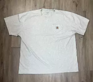 Carhartt Men's T-Shirt Pocket Size XL Cotton Short Sleeve White Gray - Picture 1 of 7