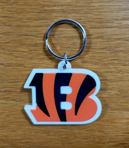 CINCINNATI BENGALS Soft PVC Rubber Team Logo NFL Football Key Ring Key Chain Cover