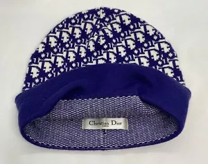 Sombrero con logotipo tejido azul y blanco de Christian Dior - Imagen 1 de 12