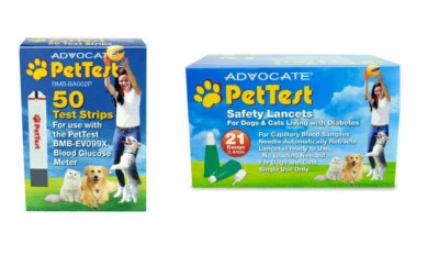 Тест-полоски Advocate PetTest 50 карат PT-105 и 100 ланцетов безопасности PT-120 - Изображение 1 из 4