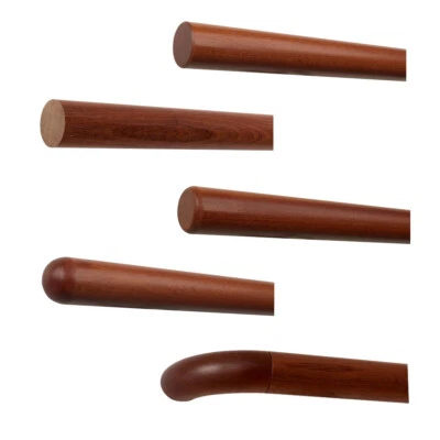 TIBU Mahagoni Handlauf Geländer lackiert SipoTreppe Wand Griff Radius Fase gekappt