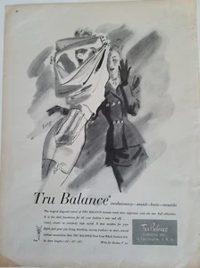 1947 women's True Balance corsets girdle garters Knapp art vintage fashion ad - Picture 1 of 2