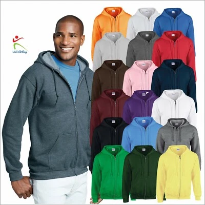 Sudadera con capucha Gildan mezcla pesada para hombre con cremallera completa calce clásico informal Foto 1 de 4