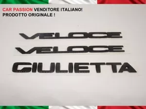 Scritta Stemma Logo per Alfa Romeo Giulietta + Veloce nera ORIGINALE B TECH - Picture 1 of 1