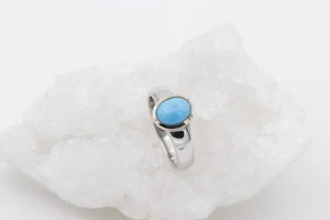 Unisex Ring aus 925 Sterlingsilber mit ein Farbstein Gr. 60 - Picture 1 of 5