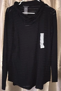 Chelsea & Theodore Shadow Stripe Top & Tank BLACK NWT Small S Shirt Tunic NEW - Picture 1 of 7