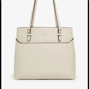 Nanette Lepore NWOT Vegan leather Pebbled Ivory Pearl Daria Tote Bag - Picture 1 of 8