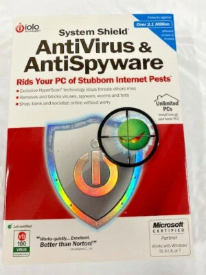 IOLO System Shield AntiVirus & AntiSpyware Unlimited PCs DVD NEW! - Image 1 of 2