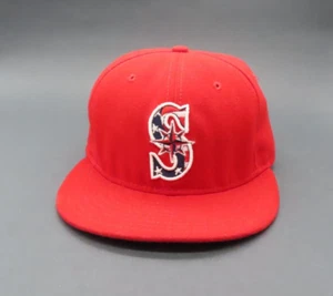 Seattle Mariners 4th Of July Red Fitted Cap Hat 7 1/8 New Era 59fifty USA 5950 - Picture 1 of 21