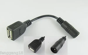 USB 2.0 A Female to 5.5mm x 2.1mm Female DC Power Supply Extension Adapter Cable - Picture 1 of 2