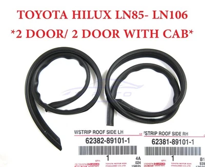 GENUINE PAIR DOOR ROOF RAIL WEATHERSTRIP SEAL FOR TOYOTA HILUX LN85 2DR 1988-97 - Image 1 of 4