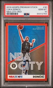 Panini Hoops Premium Stock NBA City #30 2019 Luka Doncic Mav NBA City-Red PSA 10 - Imagen 1 de 2