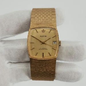 Austin Men's Vintage Gold Tone Mechanical Watch w/ Date Indicator - Imagen 1 de 24