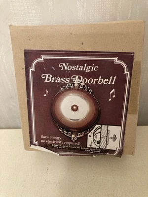 Vtg Chadwick Miller Victorian Solid Brass Mechanical Twist Doorbell - Image 1 of 4