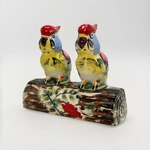 Vintage Thames Colorful Parrots on Sitting on Log Salt & Pepper Shakers, Japan - Picture 1 of 12