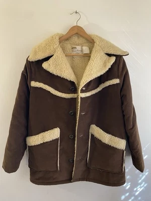 Chaqueta De Colección Montgomery Ward Sherpa Polar Pana Años 60 70 Western Foto 1 de 4