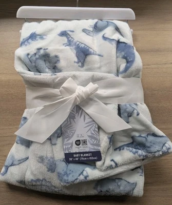Tommy Bahama Детское Одеяло Двустороннее Синие Динозавры Новое  - Изображение 1 из 4