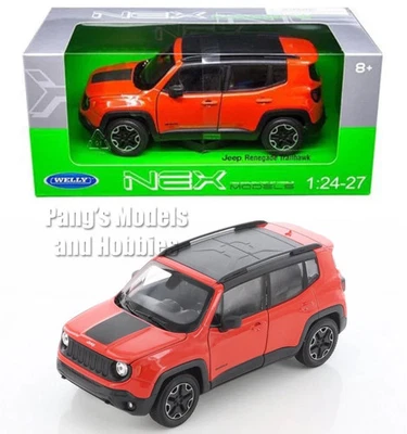 2017 Jeep Renegade Trailhawk  1/24 Scale Diecast Model by Welly - ORANGE w/ BOX - Image 1 of 4