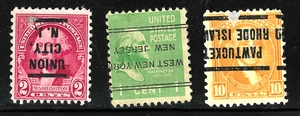 10 centavos precancelados invertidos NJ RI 1932 Washington Bicentenario etc EE. UU. 38B74 - Imagen 1 de 4