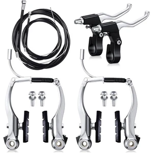 Alloy Mountain Bike V Brake Set Front and Rear MTB Hybrid Callipers Cables Lever - Picture 1 of 11