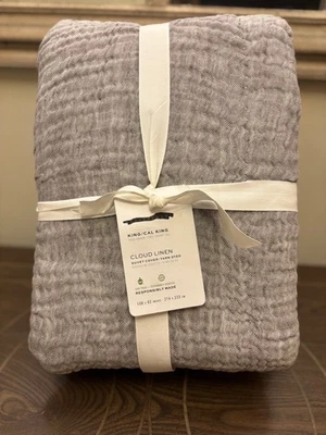 Funda nórdica Pottery Barn Cloud de lino KING ~ gris-nueva con etiquetas Foto 1 de 3