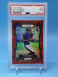 2023 Prizm ~ ZAY FLOWERS ~ Red Shimmer Prizm RC #'d 35/35 ~ PSA 9 MINT 🔥 - Picture 1 of 19