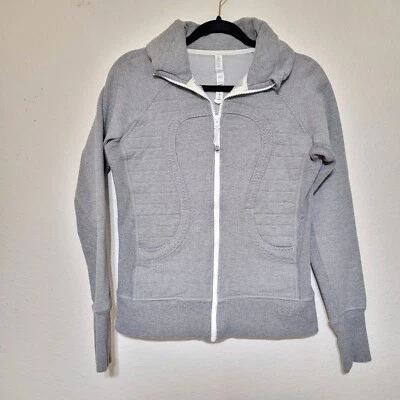 Chaqueta Lululemon Mujer Talla 6 Calma y Acogedora Agujeros para Pulgar Cremallera Completa Gris Calce Ajustado Foto 1 de 4