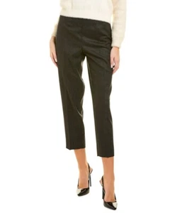 Piazza Sempione Audrey Straight wool Crop pants Gray Plaid pattern sz.42 US6 NWT - Picture 1 of 10