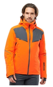 Salomon Ski Snowboard Insulated Men's Medium Jacket Brilliant Orange Grey - Picture 1 of 7