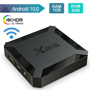 X96Q 4K@60fps UHD Android 10.0 TV Box Quad Core 1+8 Go 2,4 G WiFi Streamer Y5J3