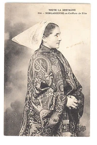 CPA FOLKLORE MORLAIX 29 - BRETAGNE MORLAISIENNE EN COIFFURE DE FETE 1924 ~B23 - Imagen 1 de 2