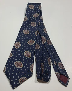 John Henry Mens Blue Geometric Neck Tie 100% Silk Made In USA - Picture 1 of 3