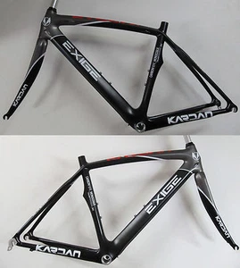 Kardan Exige Carbon Rennrad Rahmen Rahmenkit Rahmen mit Gabel 49cm schwarz-grau - Picture 1 of 1