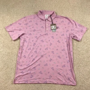 Puma Arnold Palmer Cloudspun Contender Polo Shirt Mens Large Pink Lemonade Tea - Picture 1 of 7