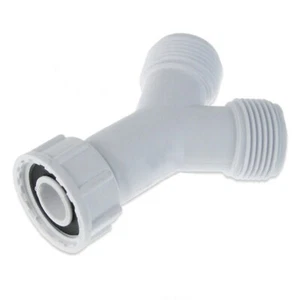 3/4" x 3/4" BSP Y PIECE CONNECTOR WASHING MACHINE WATER HOSE SPLITTER NYLON 22mm - Picture 1 of 12