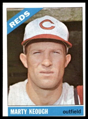 1966 Topps #334 Marty Keough  Cincinnati Reds VG-VGEX Crease - Image 1 of 2