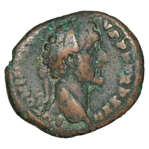 Monnaie romaine - ANTONIN LE PIEUX As revers temple 159 ap. JC cuivre - RIC.1021 - Imagen 1 de 2