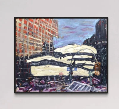 Daniel Pultorak  Kunst signiert gerahmt Öl Guggenheim Museum New York Unikat - Bild 1 von 4