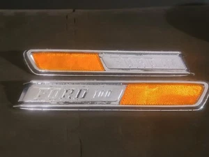 (LOT OF 2) 1968-1972 Ford F100 Truck Driver Side Chrome Trim Badge Reflector - Picture 1 of 19