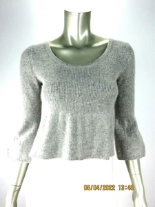 EXPRESS SZ XS Nylon/Rayon/Angora/Wool Gray Cropped Peplum Sweater A+ Pullover - Picture 1 of 12