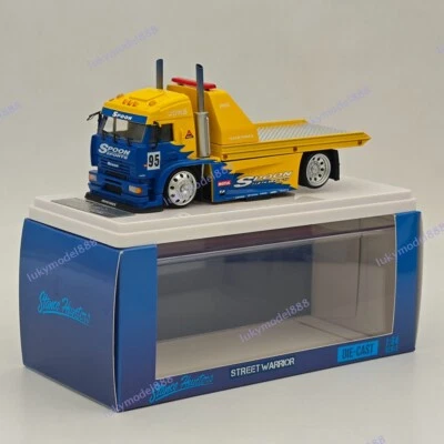 1:64 SH KamaZ Spoon Sports Flatbed Tow Truck Yellow Diecast Model Car Collection - Image 1 of 4