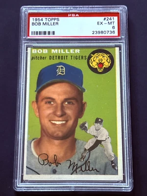 1954 Topps #241 Bob Miller PSA 6 Foto 1 de 2