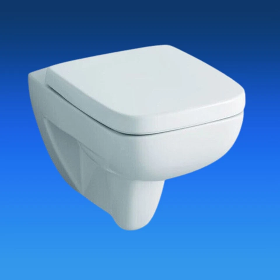 Geberit Renova Plan wall flush WC with original seat of choice - Image 1 of 3