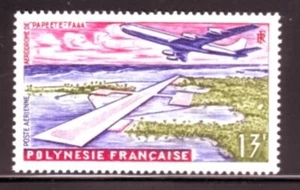 FRENCH POLYNESIA Sc C28 NH ISSUE OF 1960 - AVIATION - Picture 1 of 1